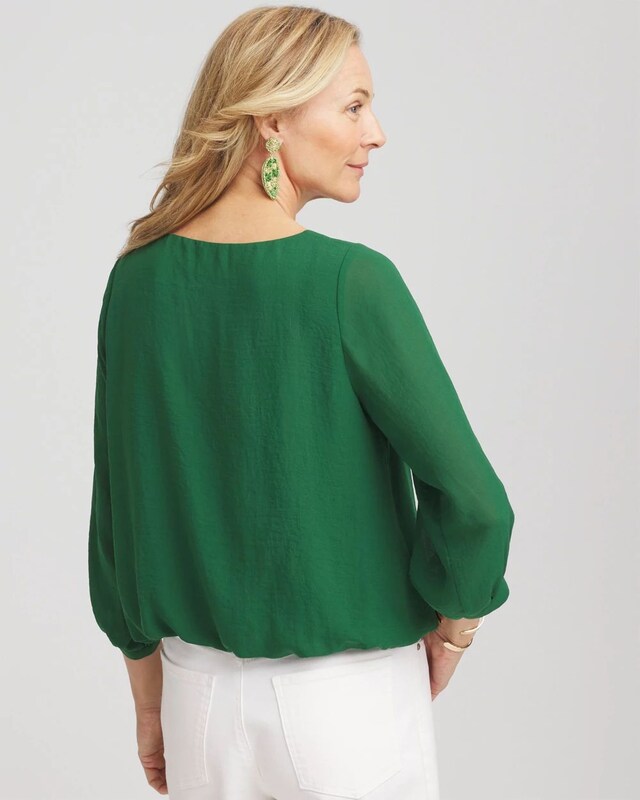 Embroidered Crinkle Chiffon Blouse - image 3